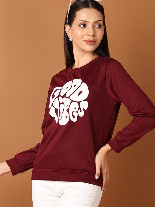 women typographic print long sleeve sweatshirt - 21797353 - Very Small Image - 1