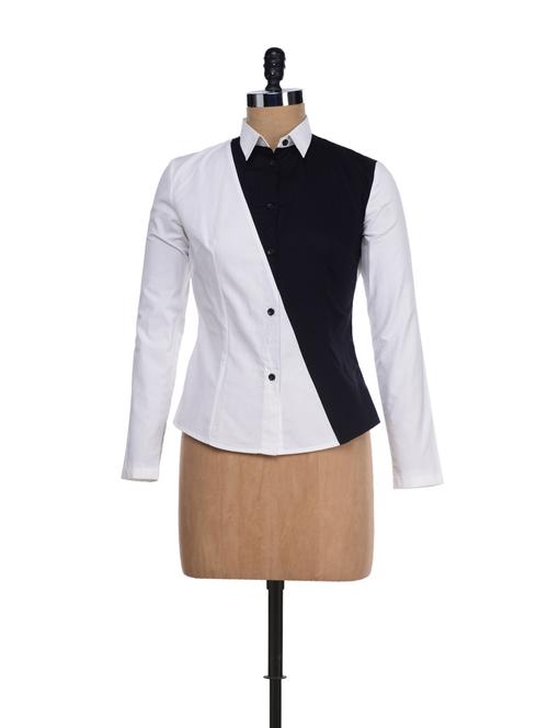 white shirt with diagonal panel - 21802 - Very Small Image - 1