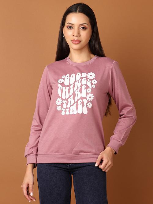 women front print long sleeve sweatshirt - 21802288 - Very Small Image - 1