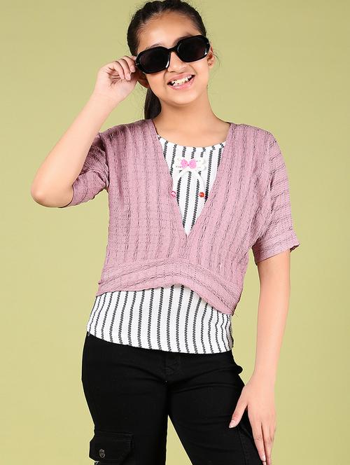 girls striped short sleeve top - 21804014 - Very Small Image - 1