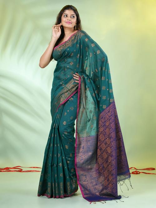 women self design zari weave handloom saree with blouse - 21839495 - Very Small Image - 1
