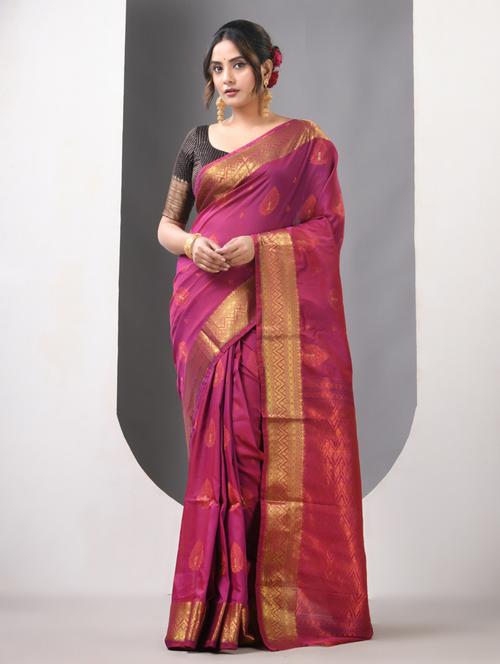 women self design bordered saree with blouse - 21839615 - Very Small Image - 1