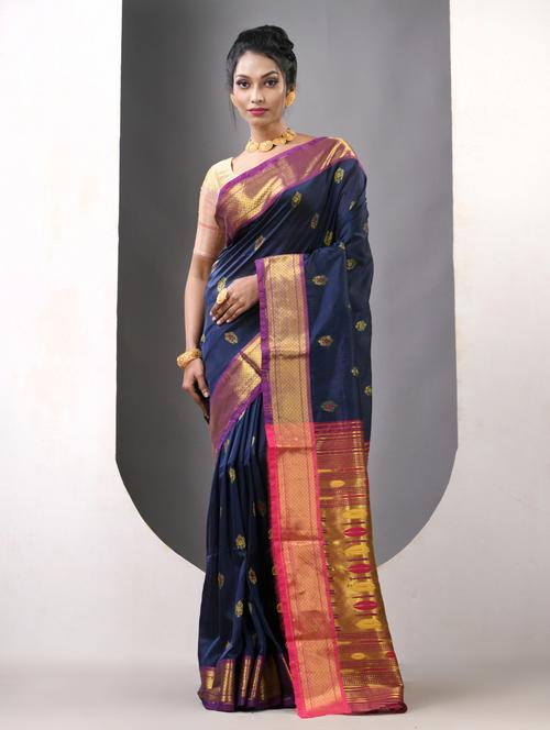 women self design paithani saree with blouse - 21839621 - Very Small Image - 1
