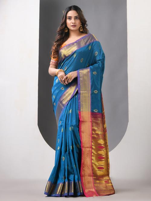 women self design paithani saree with blouse - 21839624 - Very Small Image - 1