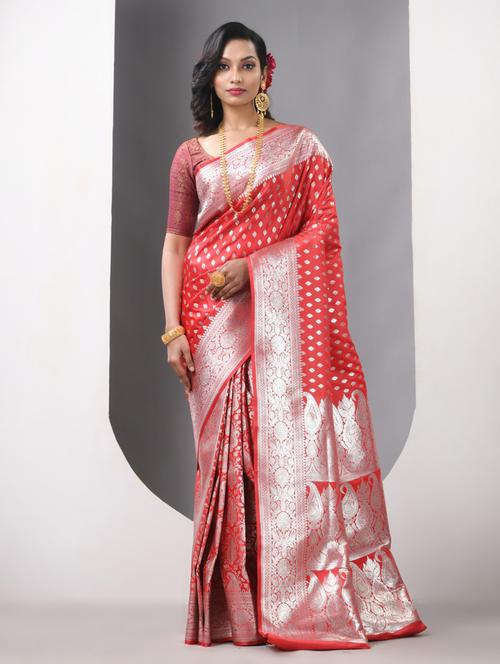 women self design banarasi saree with blouse - 21839651 - Very Small Image - 1