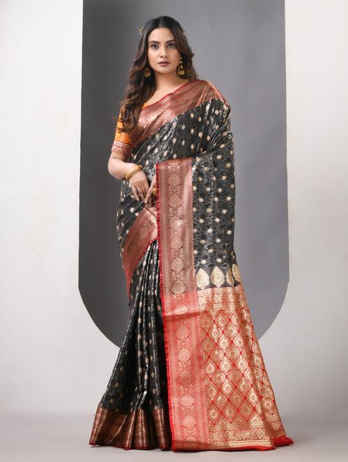 women self design banarasi saree with blouse - 21839672 - Very Small Image - 1