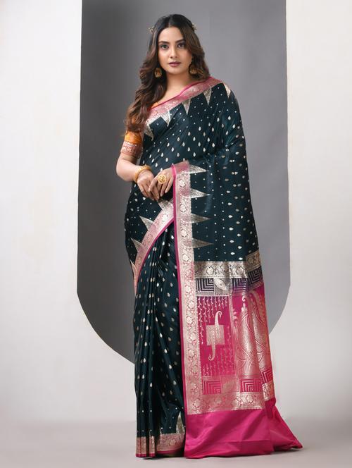 women self design banarasi saree with blouse - 21839681 - Very Small Image - 1