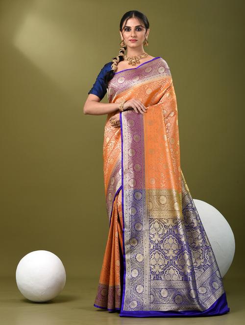 women self design banarasi saree with blouse - 21839710 - Very Small Image - 1
