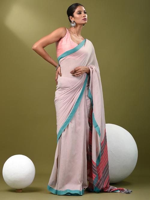 women solid handloom saree with blouse - 21839804 - Very Small Image - 1