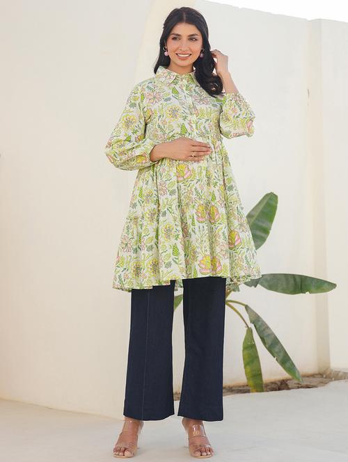 women floral printed long sleeve maternity wear - 21839894 - Very Small Image - 1