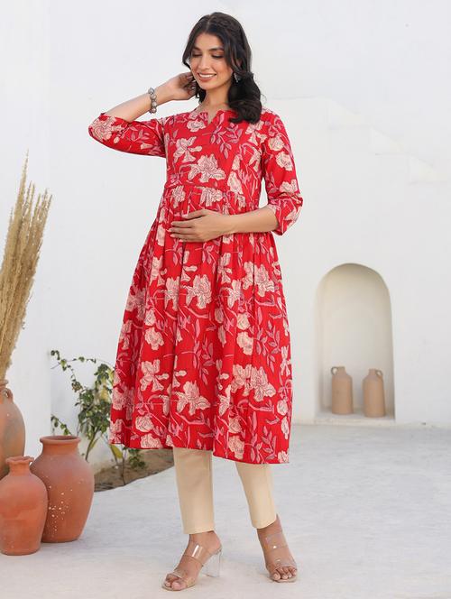 women three quarter sleeve maternity wear kurta - 21839908 - Very Small Image - 1