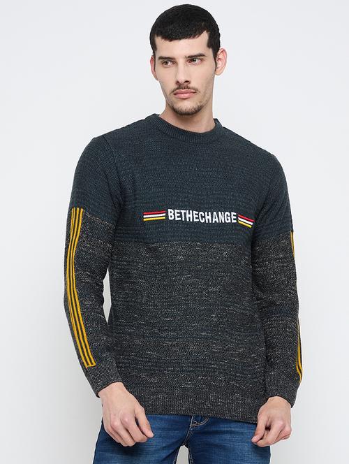 men self designed long sleeves pullover - 21840124 - Very Small Image - 1