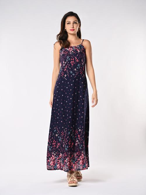 women floral print shoulder strap a-line dress - 21840342 - Very Small Image - 1