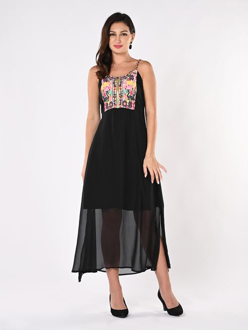 women embroidered shoulder strap a-line dress - 21840350 - Very Small Image - 1