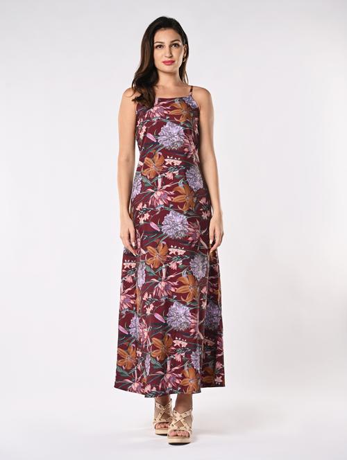 women printed sleeveless a-line dress - 21840361 - Very Small Image - 1
