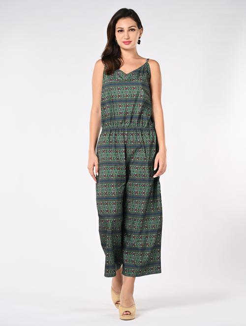 women printed shoulder strap jumpsuit - 21840471 - Very Small Image - 1
