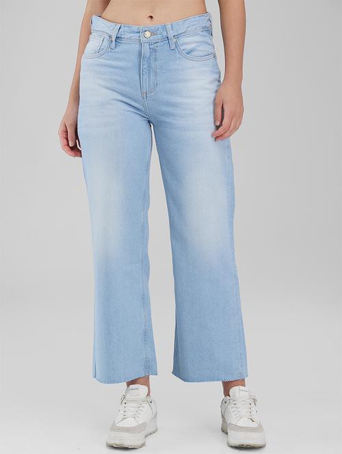 women solid mid rise wide leg jean - 21840609 - Very Small Image - 1