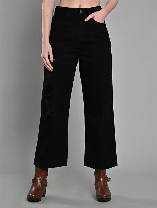 women distress mid rise denim jean - 21840654 - Very Small Image - 1