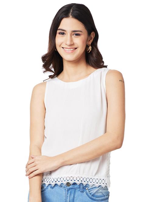 women lace detailed sleeveless regular top - 21840746 - Very Small Image - 1