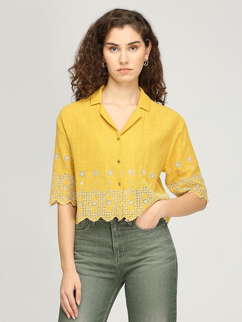 women schiflli detailed crop top - 21840765 - Very Small Image - 1