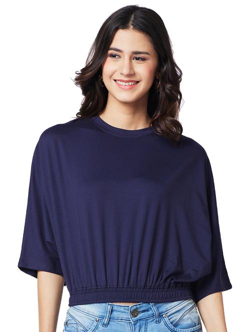 women solid round neck regular t-shirt - 21840825 - Very Small Image - 1