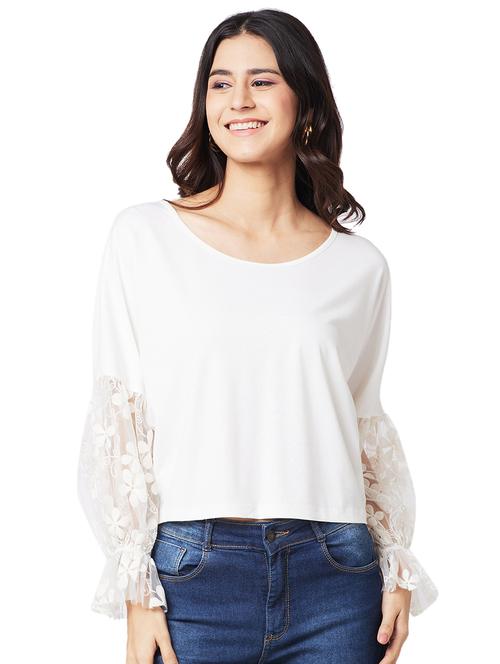 women solid puffsleeves regular top - 21840827 - Very Small Image - 1