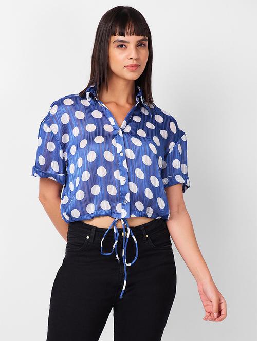 women polka dot short sleeve regualr fit shirt - 21840957 - Very Small Image - 1