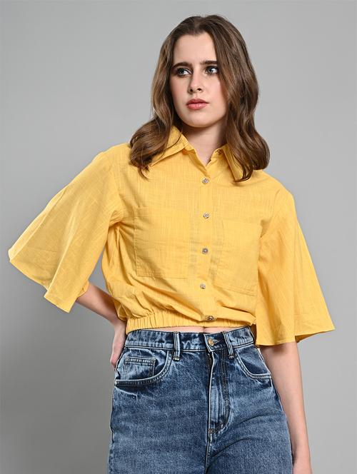 women solid collared regular shirt - 21840966 - Very Small Image - 1