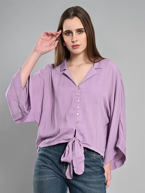 women solid cuban collared regular shirt - 21840969 - Very Small Image - 1