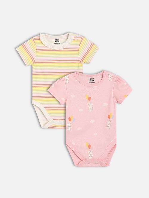 kids pack of 2 printed onesies  - 21841013 - Very Small Image - 1