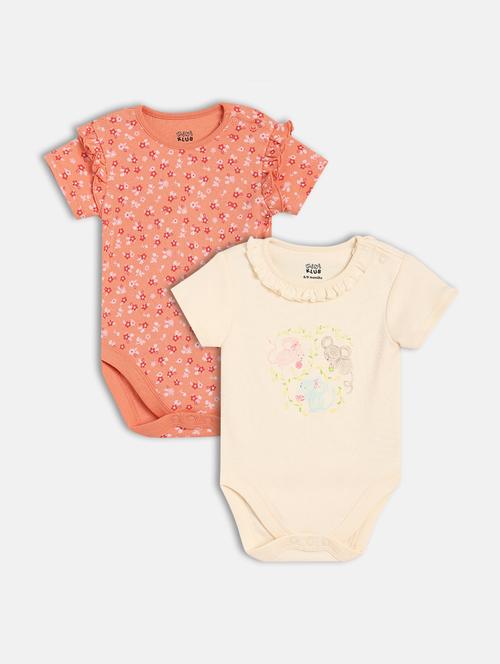 kids pack of 2 printed onesies  - 21841014 - Very Small Image - 1