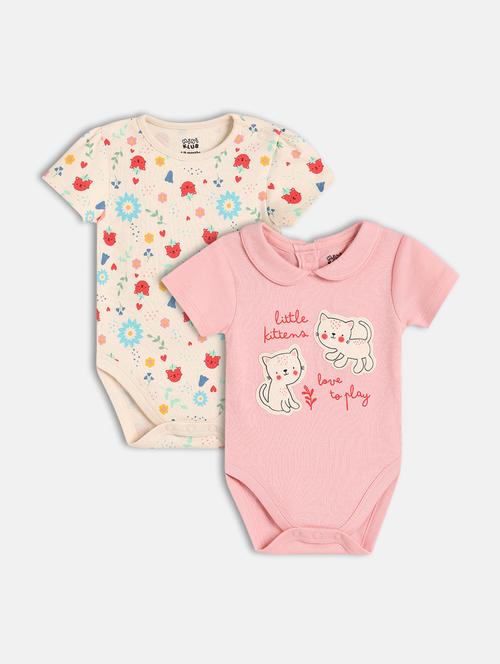 kids pack of 2 printed onesies  - 21841016 - Very Small Image - 1
