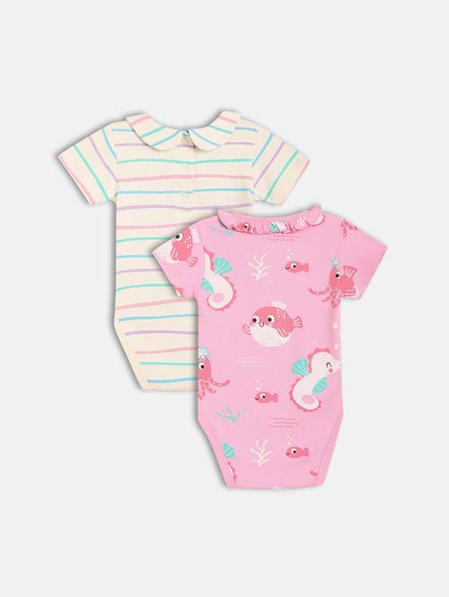 kids pack of 2 printed onesies  - 21841017 - Very Small Image - 1