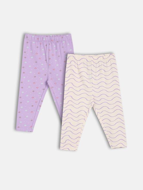 girls pack of 2 printed legging - 21841032 - Very Small Image - 1