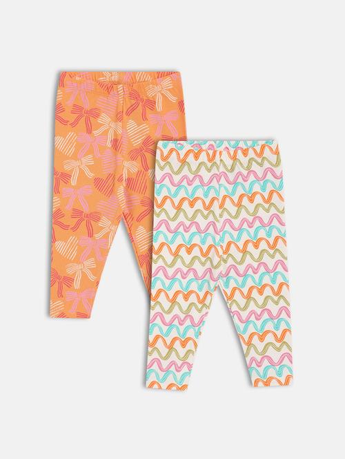 girls pack of 2 printed legging - 21841045 - Very Small Image - 1
