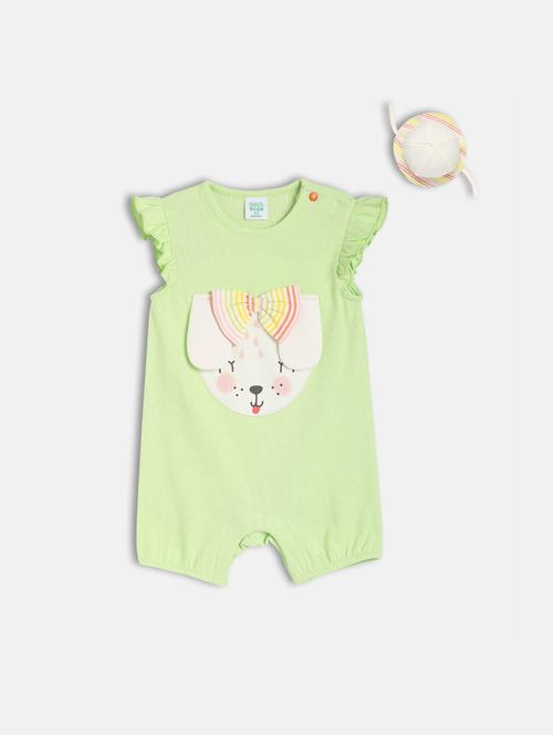 kids neo mint printed round neck romper - 21841048 - Very Small Image - 1