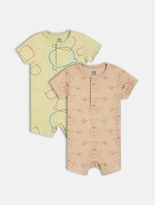 kids pack of 2 printed romper - 21841063 - Very Small Image - 1