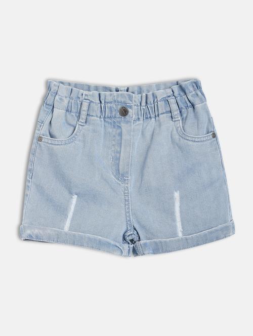 kids solid mid rise denim shorts  - 21841145 - Very Small Image - 1