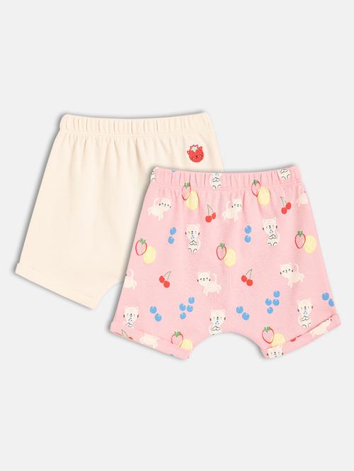 girls pack of 2 mid rise printed shorts - 21841149 - Very Small Image - 1