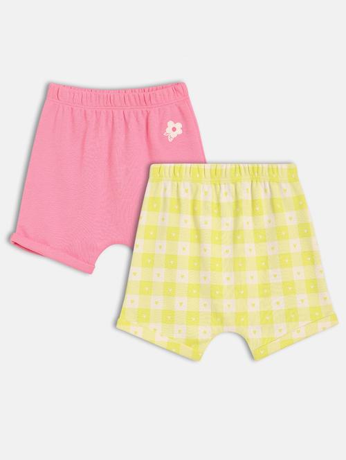girls pack of 2 mid rise printed shorts - 21841153 - Very Small Image - 1