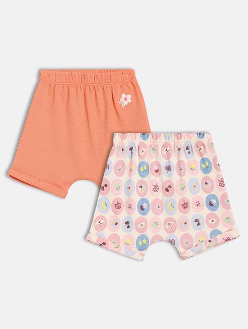 girls pack of 2 mid rise printed shorts - 21841154 - Very Small Image - 1