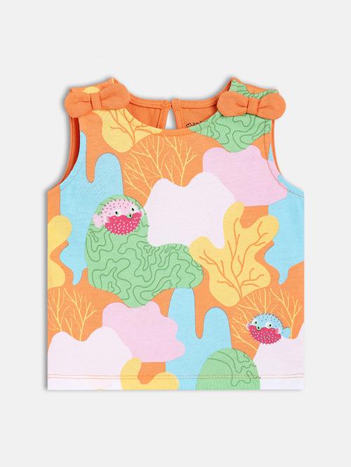 girls printed round neck top - 21841161 - Very Small Image - 1