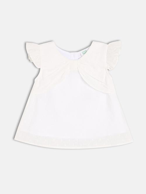 girls white solid round neck top - 21841164 - Very Small Image - 1