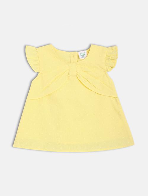 girls yellow solid round neck top - 21841170 - Very Small Image - 1