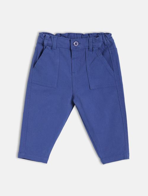 boys blue solid mid rise trouser - 21841215 - Very Small Image - 1