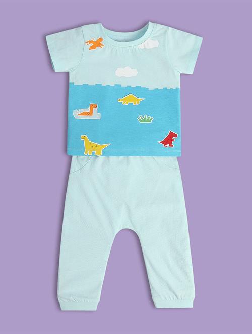 boys printed t-shirt & jogger casual wear set - 21841228 - Very Small Image - 1