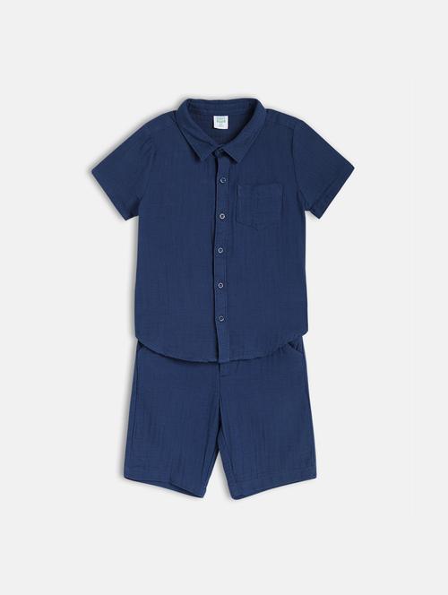boys printed shirt & shorts casual wear set - 21841229 - Very Small Image - 1