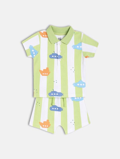 boys printed t-shirt & shorts casual wear set - 21841230 - Very Small Image - 1