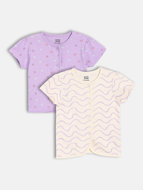 girls pack of 2 printed round neck t-shirt - 21841264 - Very Small Image - 1