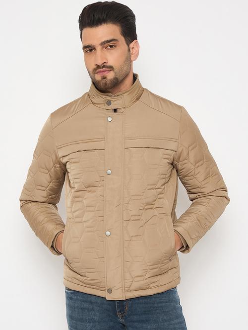 men solid long sleeves puffer jacket - 21841333 - Very Small Image - 1